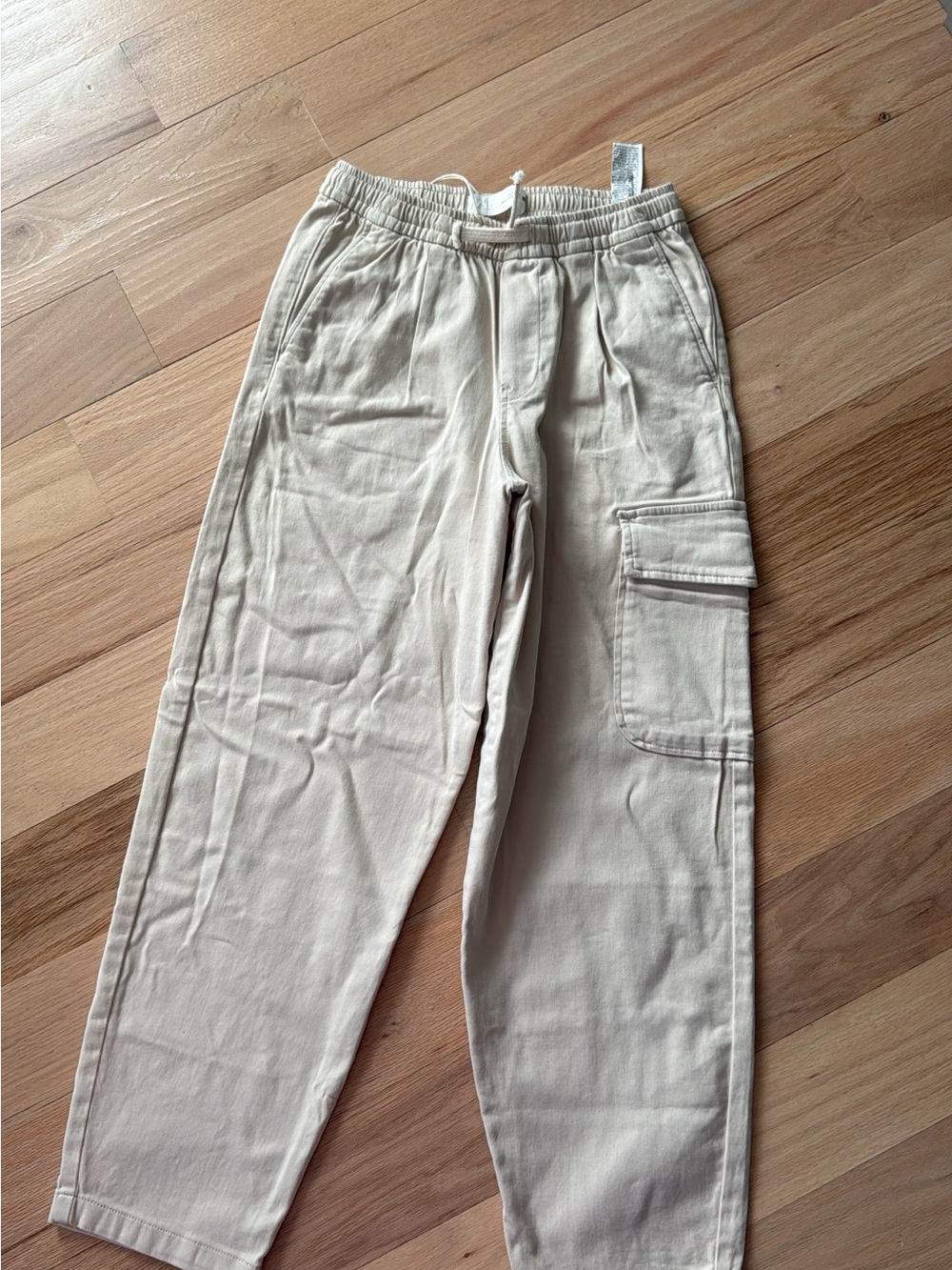 Zara Kids Neutral Cargo Pants - Light Sand